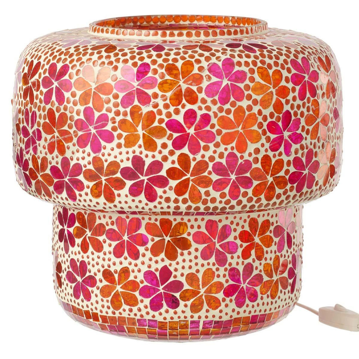 Paris Prix Lampe à Poser Mosaïque  Ruthie  33cm Rose & Orange