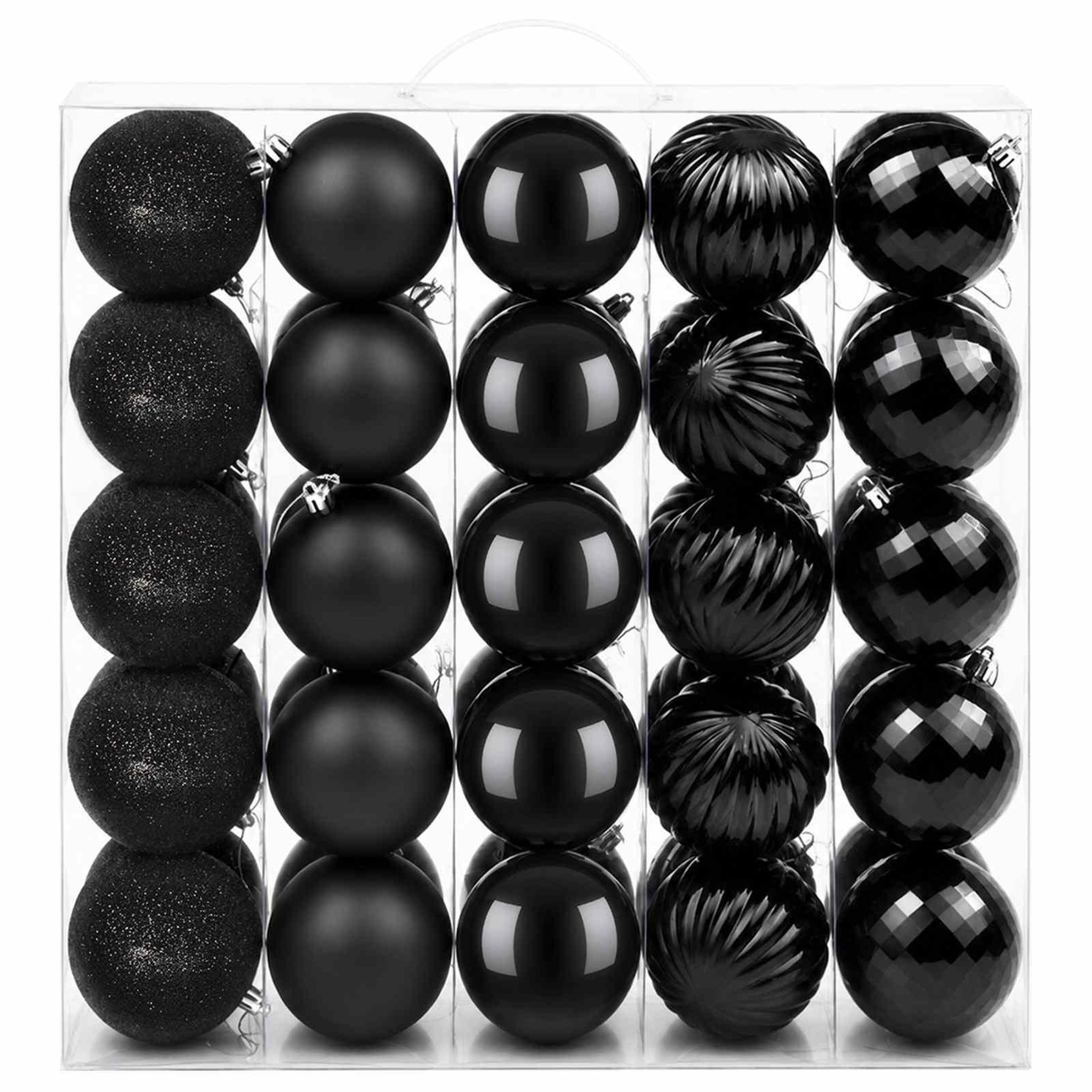 Voir la diapositive 4 : VIDAXL Ensemble de boules de Noël 50 pc Noir Diam. 8 cm Polystyrene