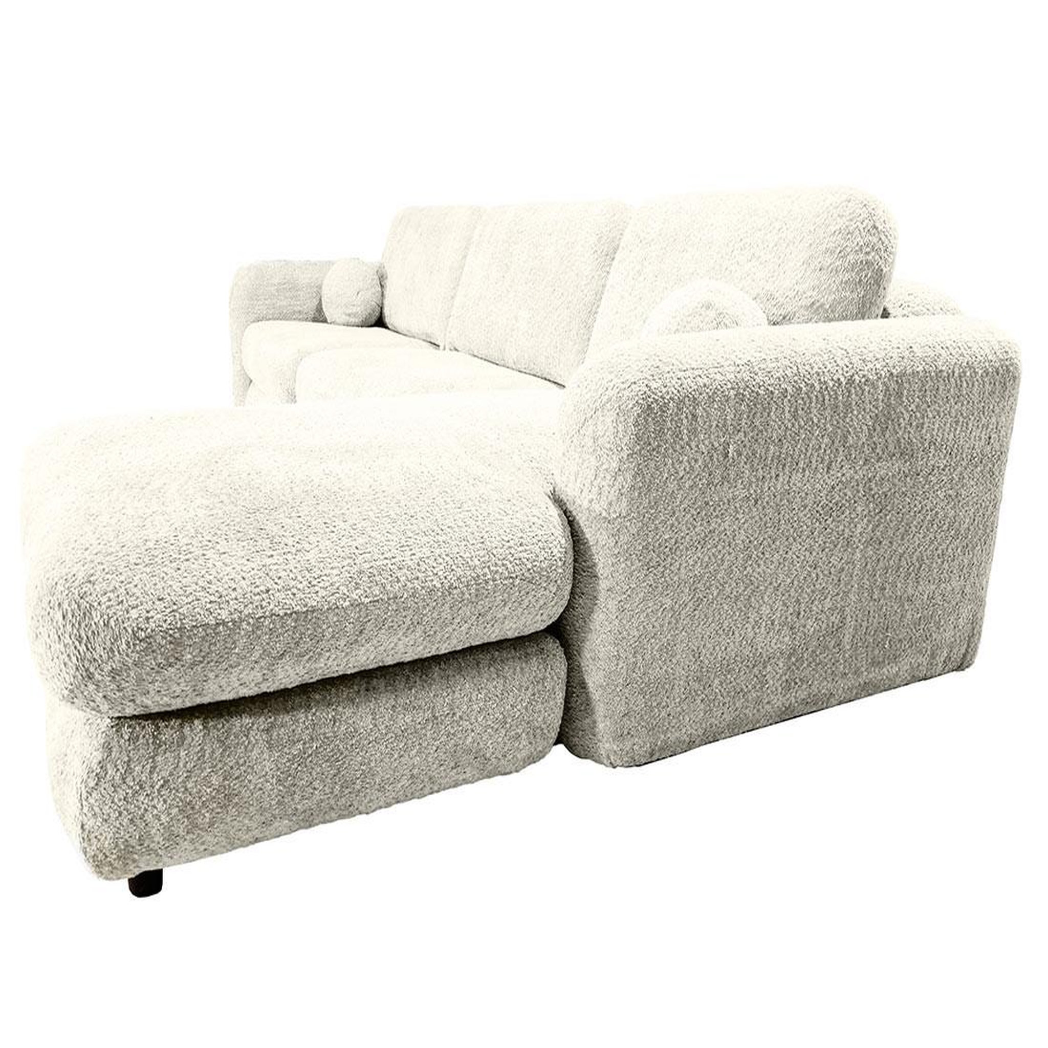 Voir la diapositive 3 : BEST MOBILIER Rachel - canapé d'angle droit 4 places en tissu bouclette