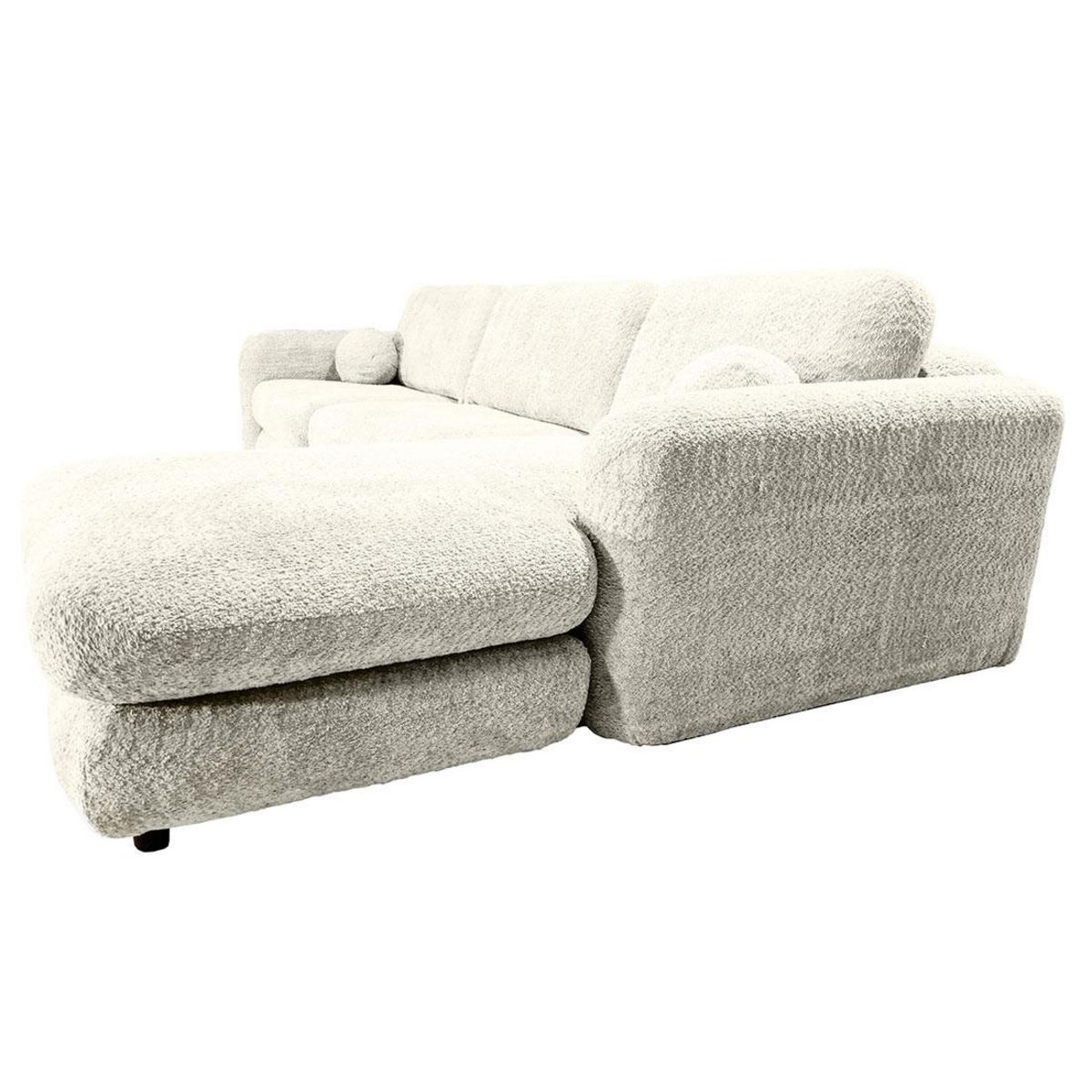 LISA DESIGN Rachel - canapé d'angle droit 4 places en tissu bouclette