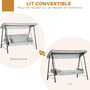Voir la diapositive 4 : OUTSUNNY Balancelle de jardin 3 places convertible auvent réglable épais coussins amovibles polyester acier époxy gris clair