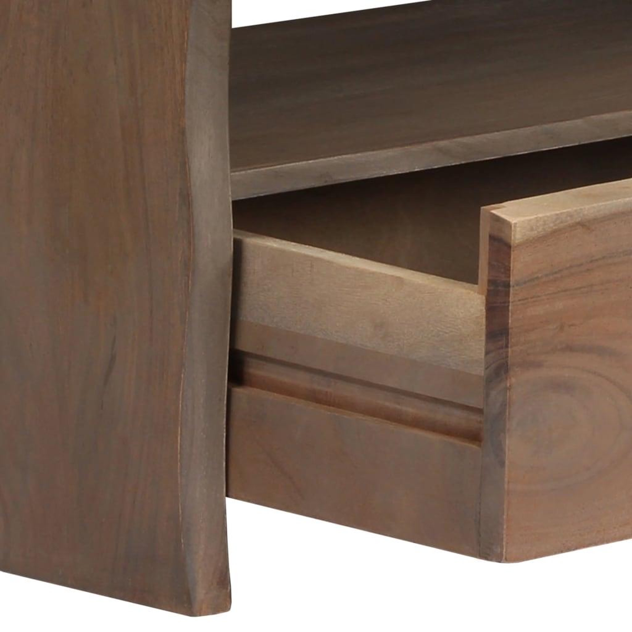 Voir la diapositive 4 : VIDAXL Table basse Acacia massif Bord assorti 90x50x40 cm Gris