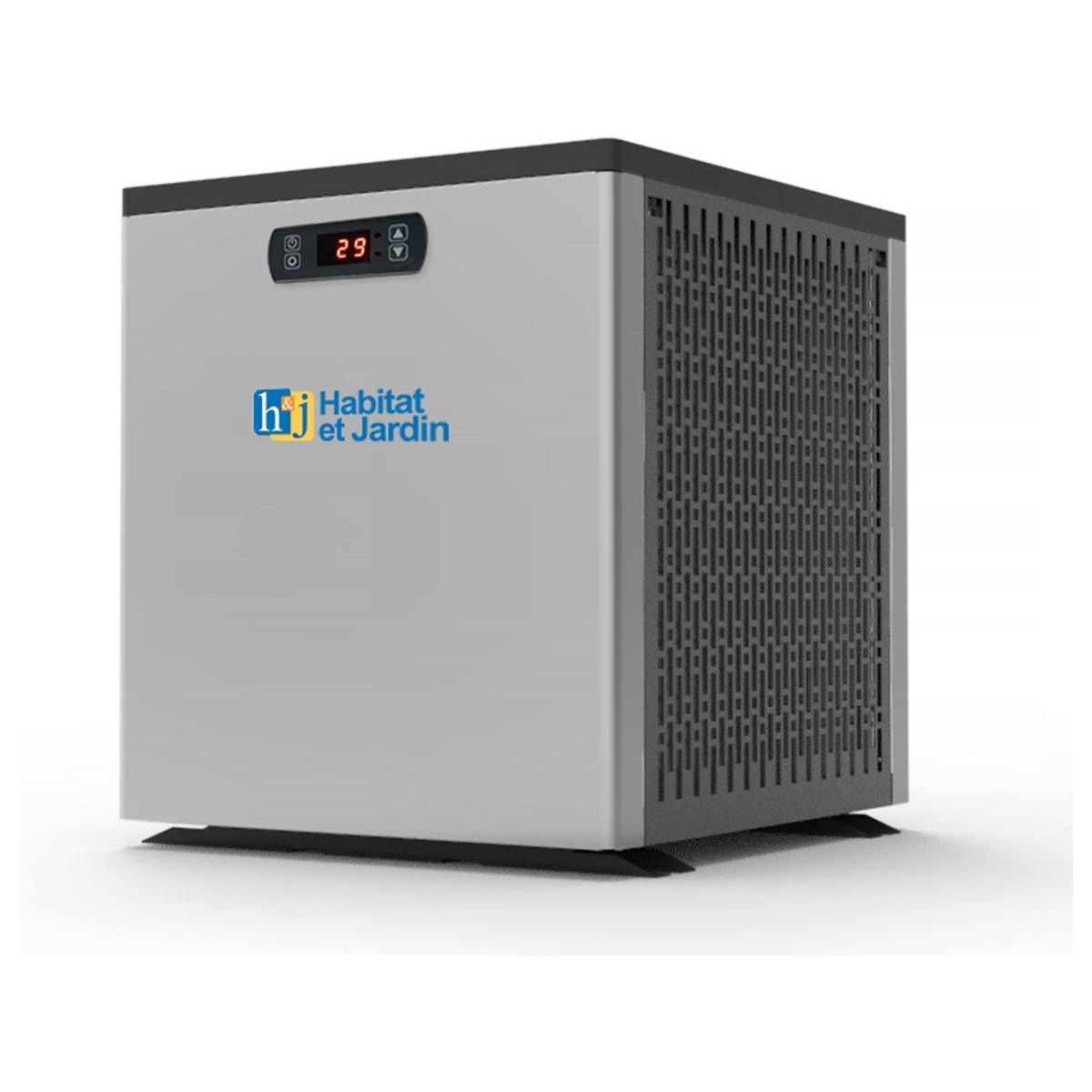 Habitat et Jardin Piscine bois   Miami 120    - 4.86 x 3.36 x 1.20 m + Mini pompe à chaleur 3.5kW - Métal - Gris