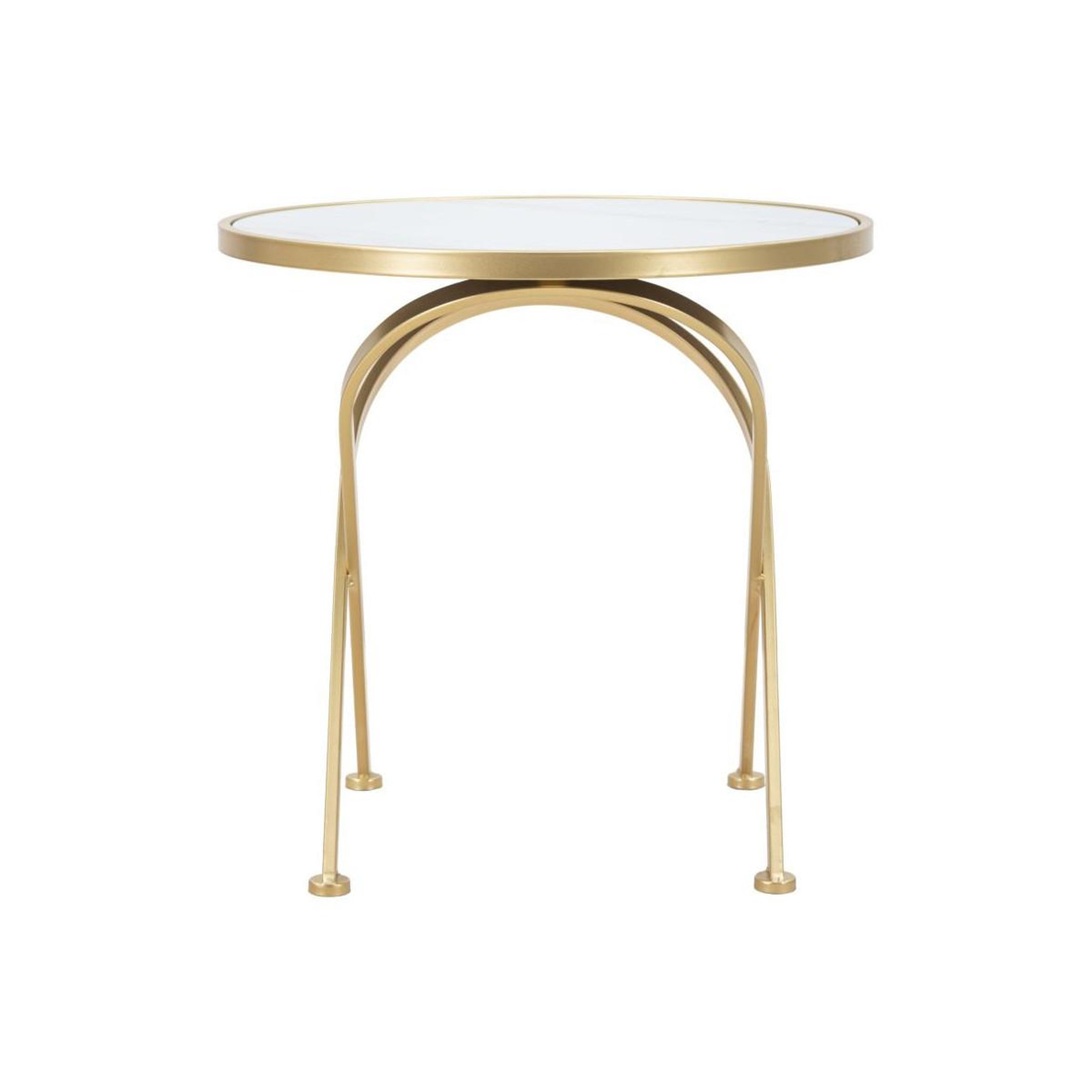 Voir la diapositive 6 : Paris Prix Table d'appoint effet marbre  glam  50cm blanc & or