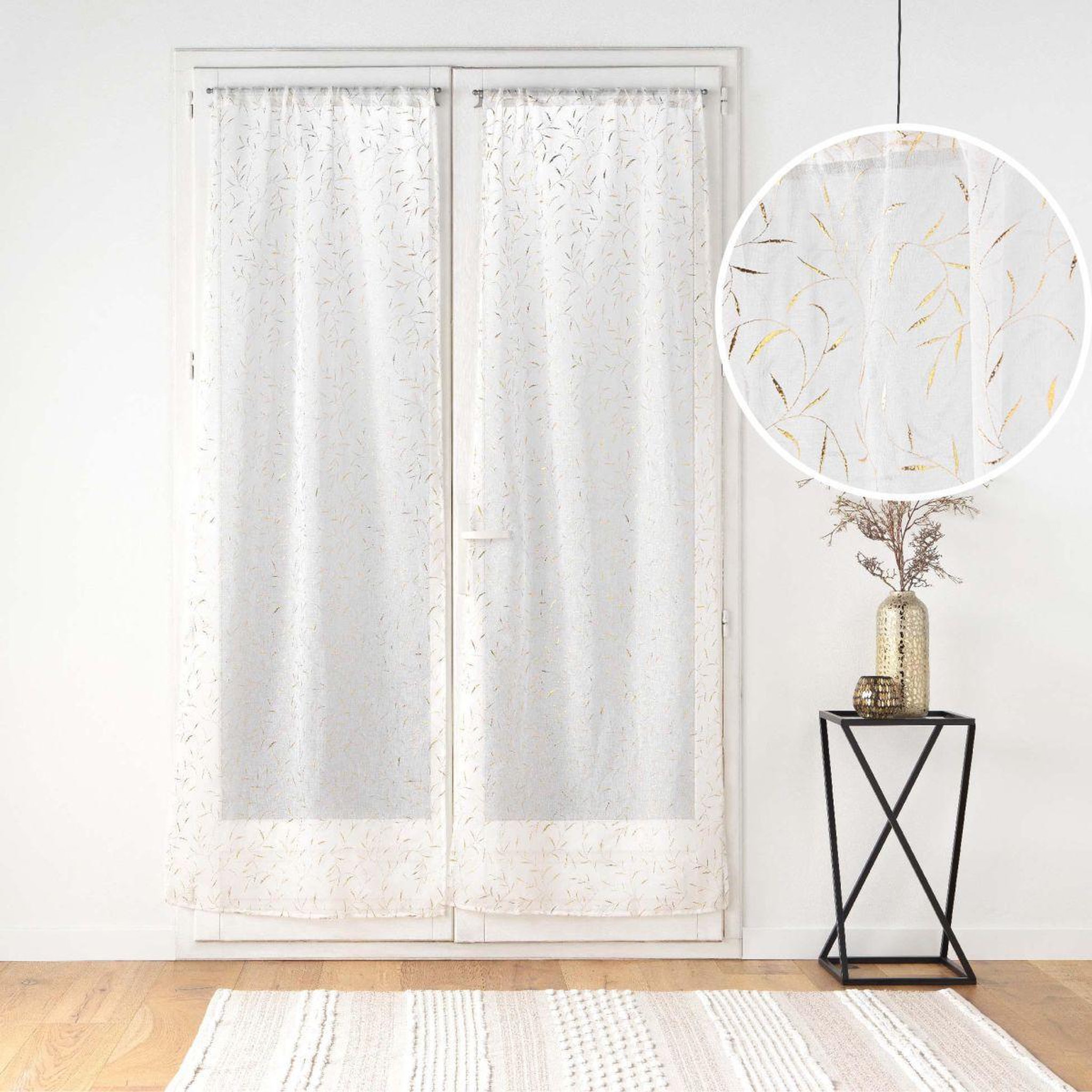 Voir la diapositive 6 : Douceur d'Intérieur Paire de voilages passe-tringle  maissa  70x200cm or