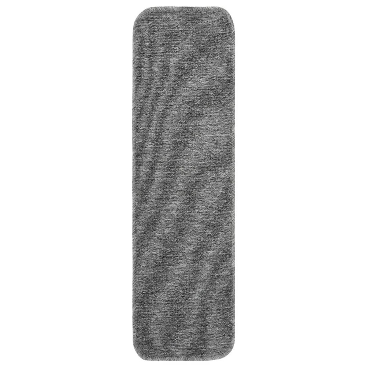 VIDAXL Tapis d'escalier antiderapants 15pcs 75x20cm Gris Rectangulaire
