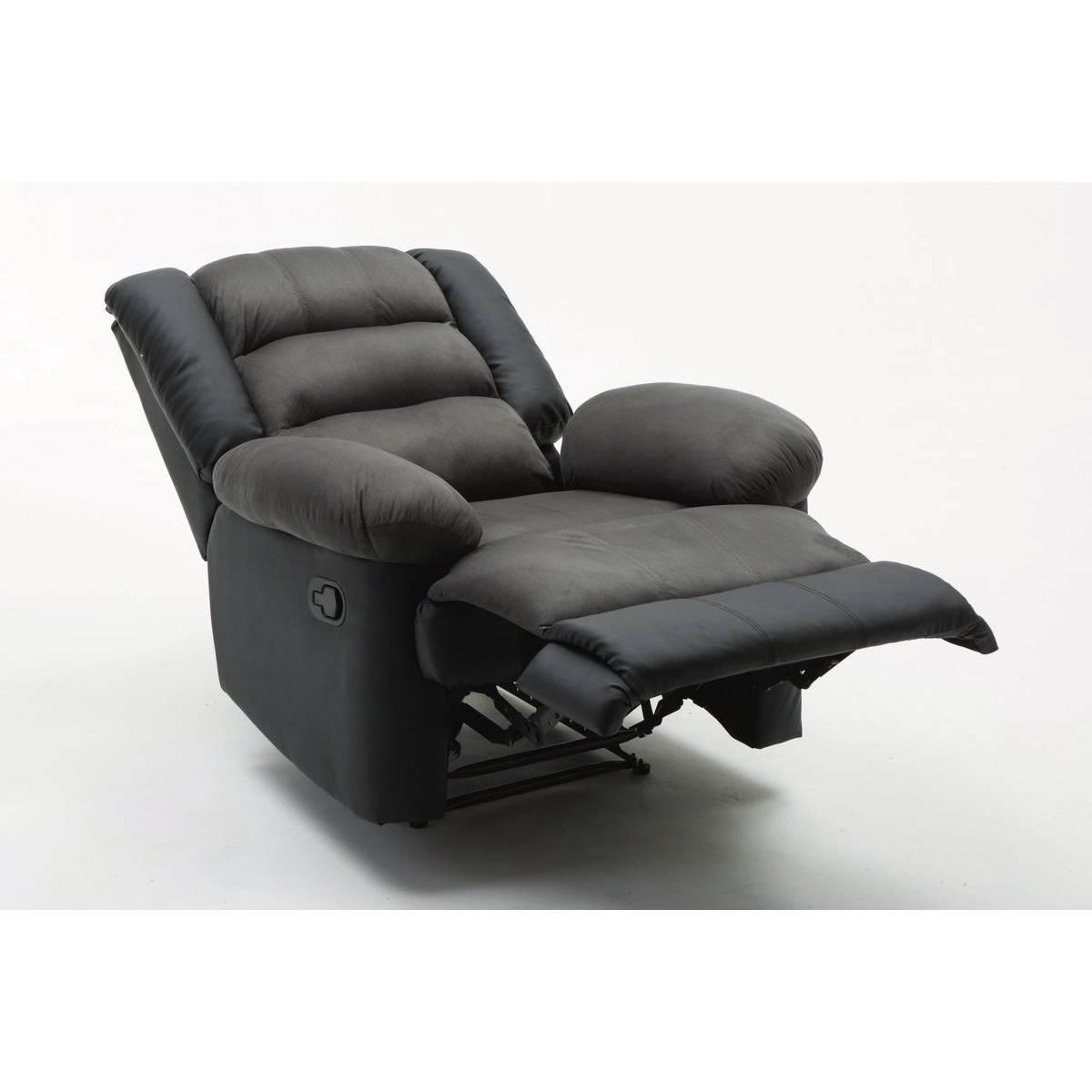 Habitat et Jardin Fauteuil relax  Buckingham  - 85 x 93 x 100 cm - Noir / Gris foncé