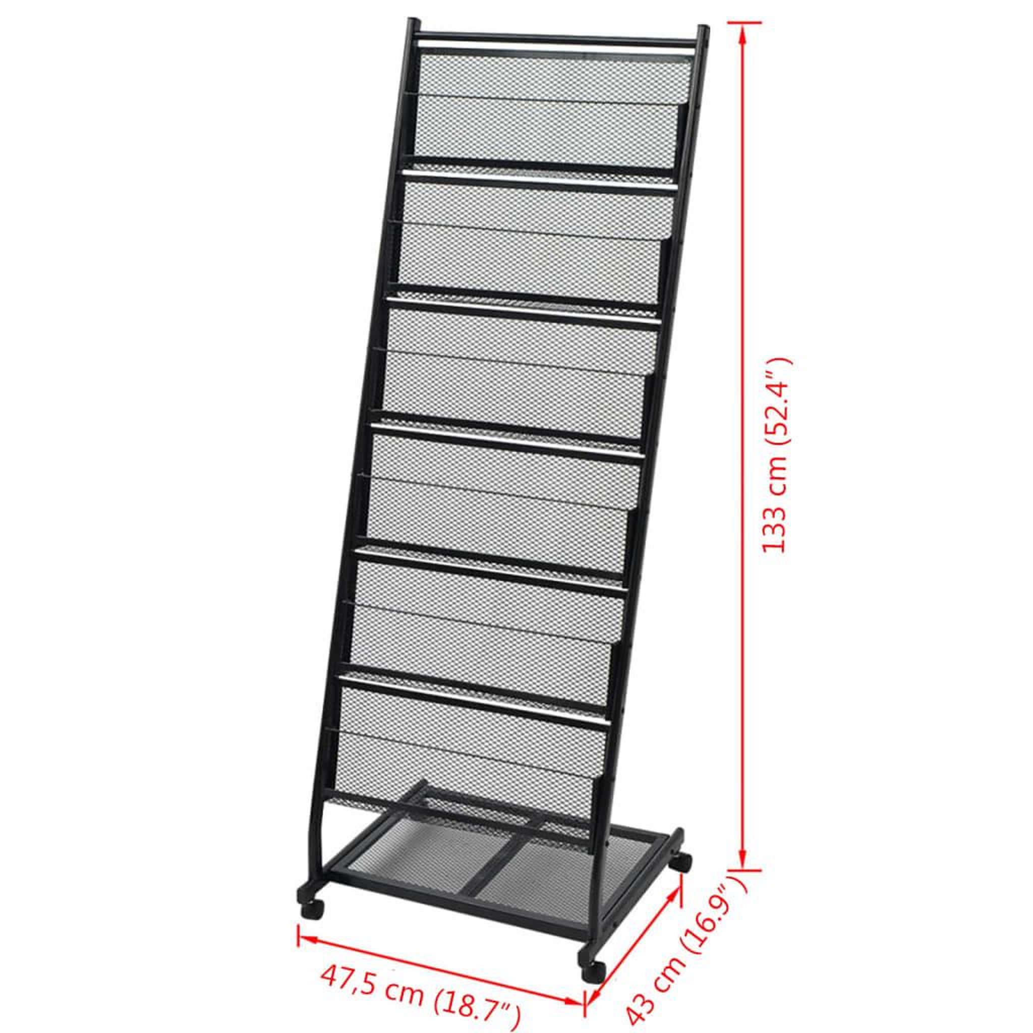 Voir la diapositive 6 : VIDAXL Porte-revues 47,5 x 43 x 133 cm noir a4