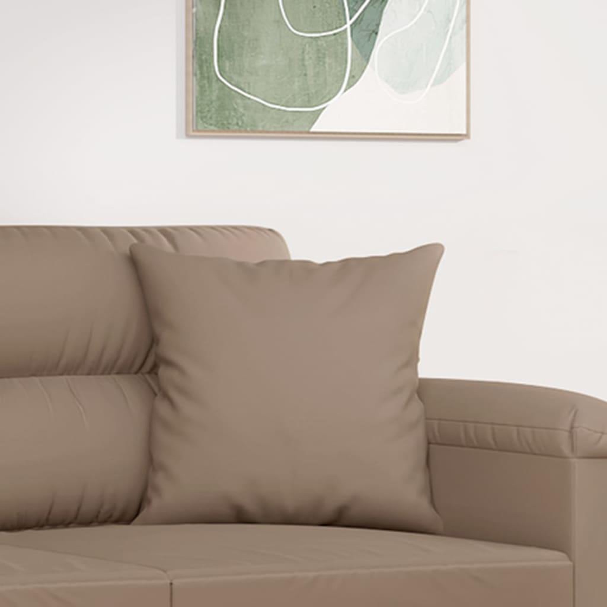 Voir la diapositive 5 : VIDAXL Coussins decoratifs lot de 2 Taupe 40x40 cm Tissu microfibre