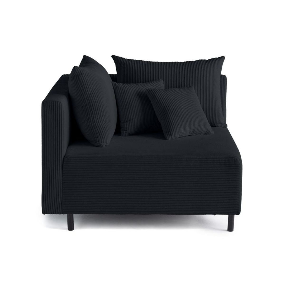 LISA DESIGN Edinburg - module d'assise d'angle gauche - en velours côtelé