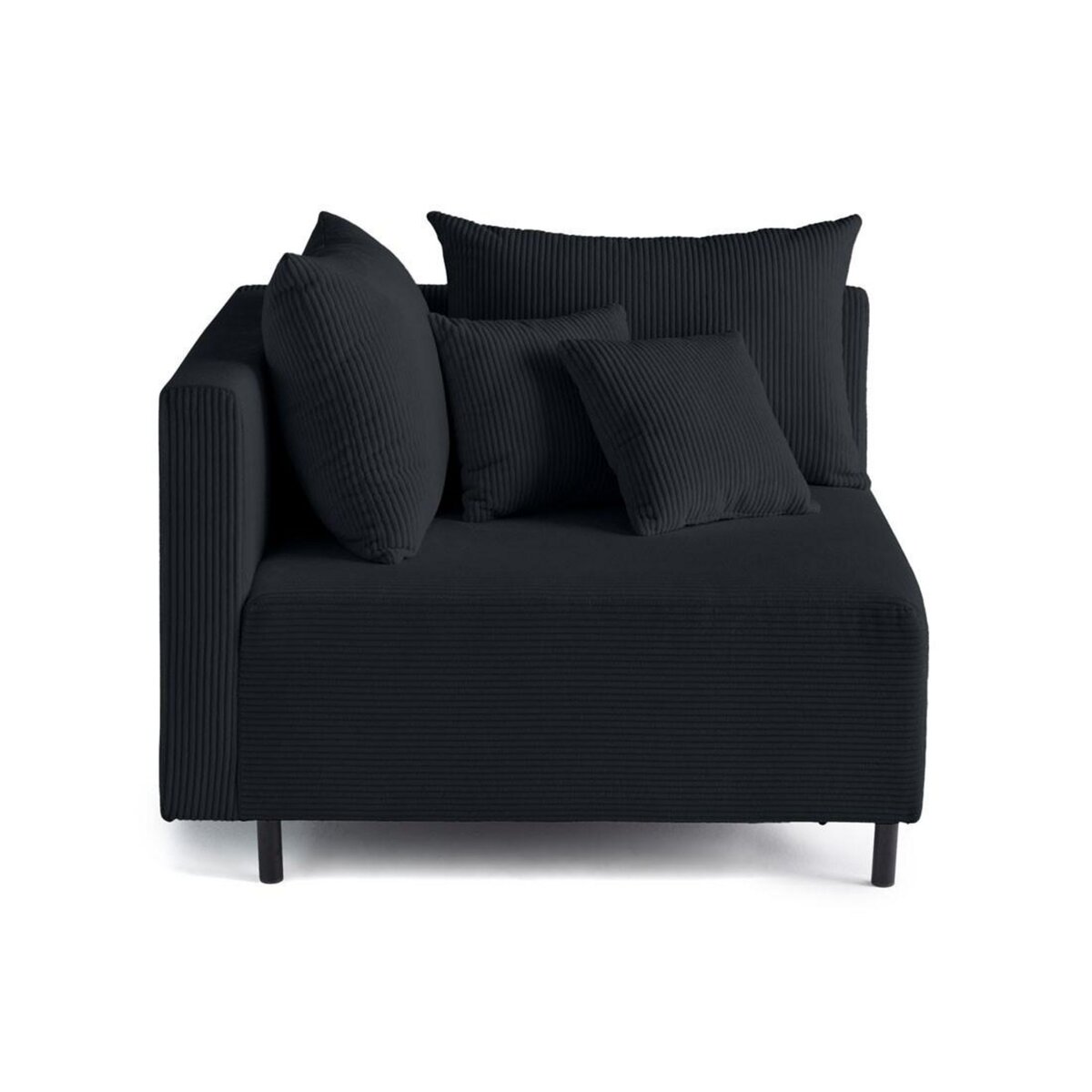 LISA DESIGN Edinburg - module d'assise d'angle gauche - en velours côtelé