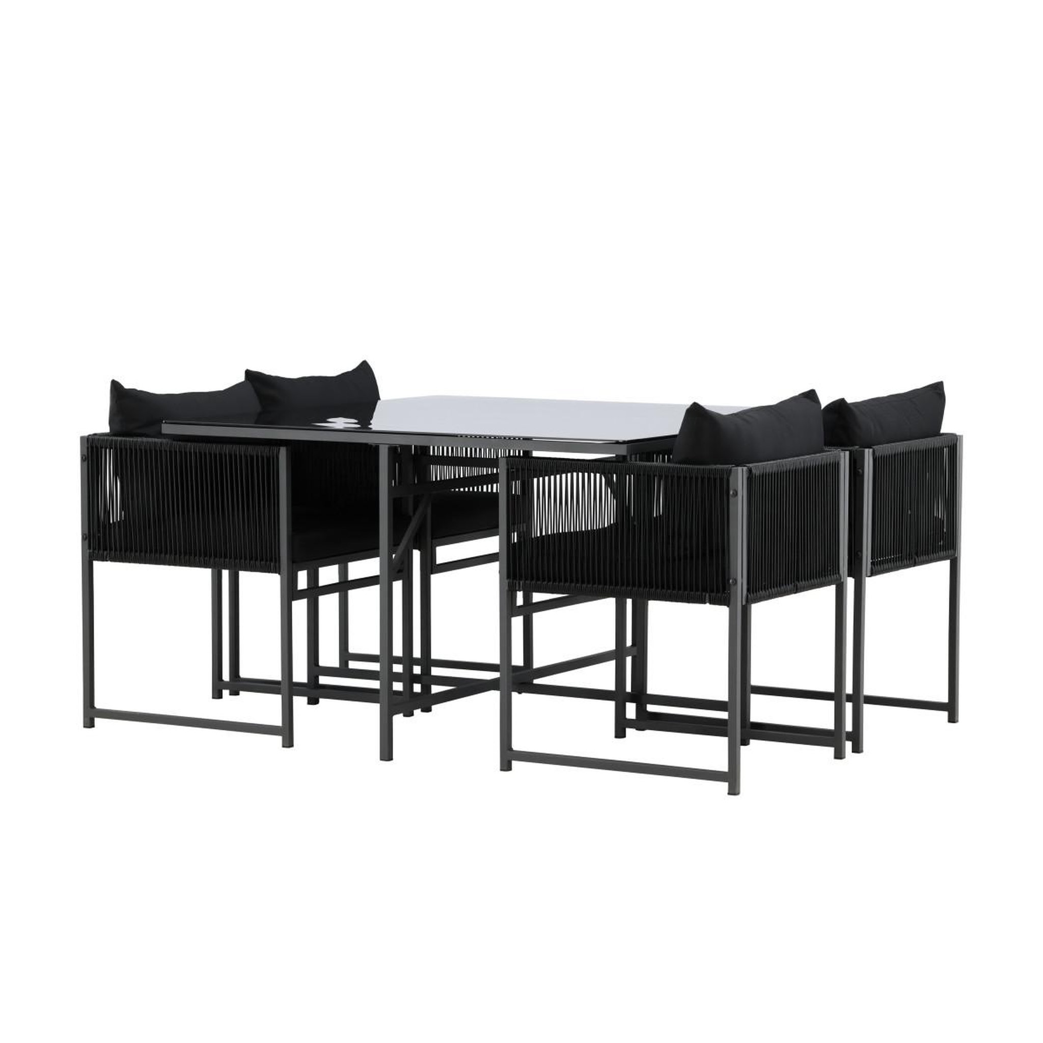 Voir la diapositive 5 : Paris Prix Ensemble table de jardin & 4 chaises  noto  120cm noir