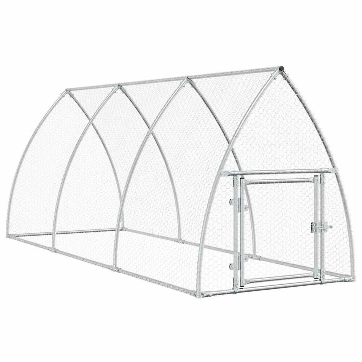 VIDAXL Cage pour poules argente 300x105x120 cm acier galvanise