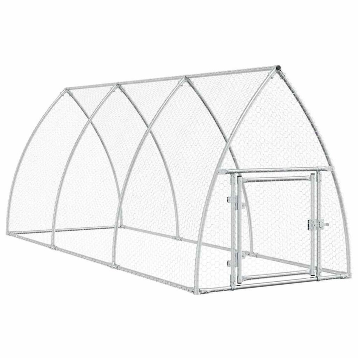 VIDAXL Cage pour poules argente 300x105x120 cm acier galvanise