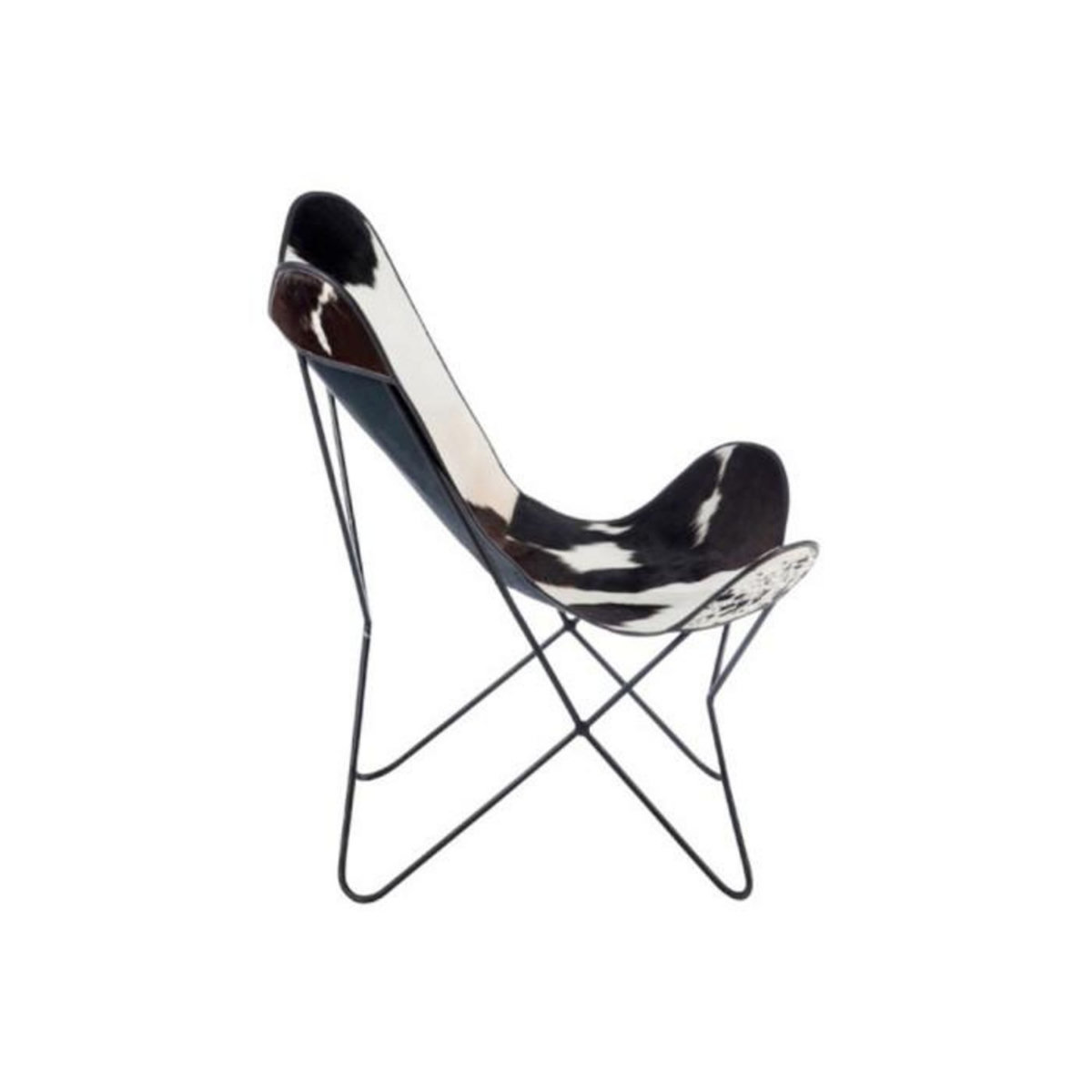Paris Prix Fauteuil Design Peau de Vache  Papillon  92cm Noir & Blanc