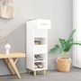 Voir la diapositive 3 : VIDAXL Armoire a chaussure Blanc brillant 30x35x105 cm Bois ingenierie