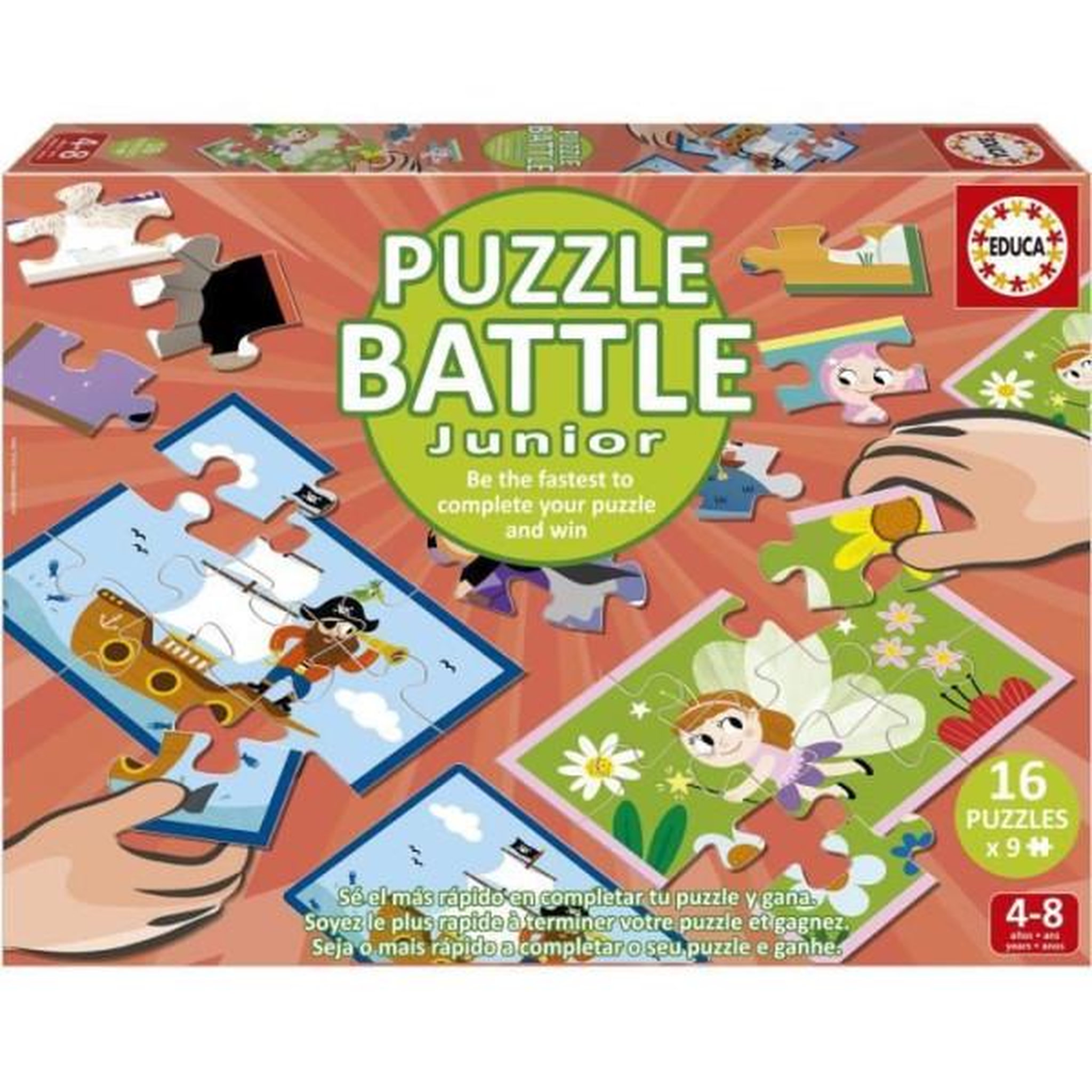 EDUCA Puzzle - EDUCA - Battle Jr Fantasy - 16 puzzles - Theme fantastique - Pour enfants a partir de 4 ans