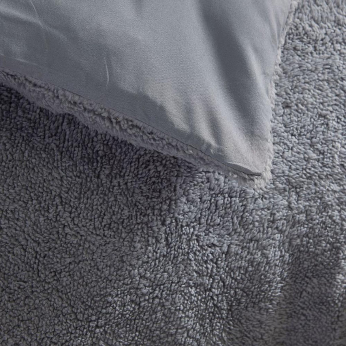 Today Parure de lit - TODAY - Teddy - 2 personnes - 220 x 240 cm - Gris uni