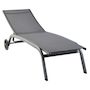 Voir la diapositive 3 : GARDENSTAR Bain de soleil avec dossier réglable - Textilène et acier - Gris