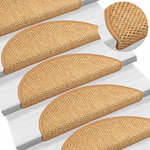 VIDAXL Tapis d'escalier autocollants aspect sisal 15 pcs 56x17x3 cm