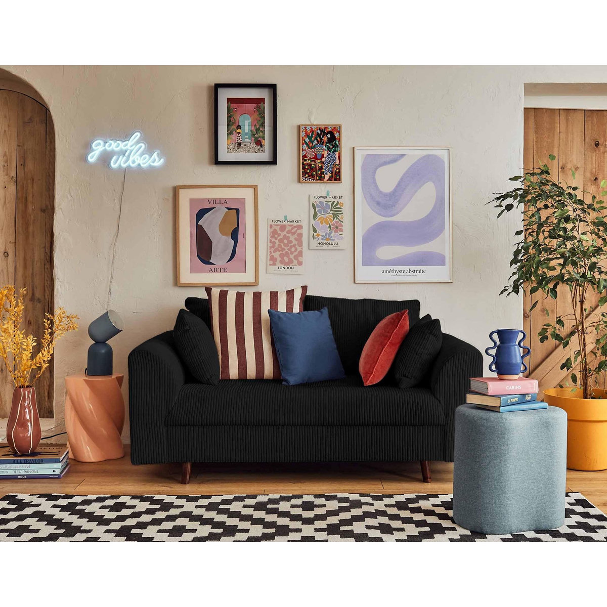 LISA DESIGN Rune - canapé 2 places - en velours côtelé