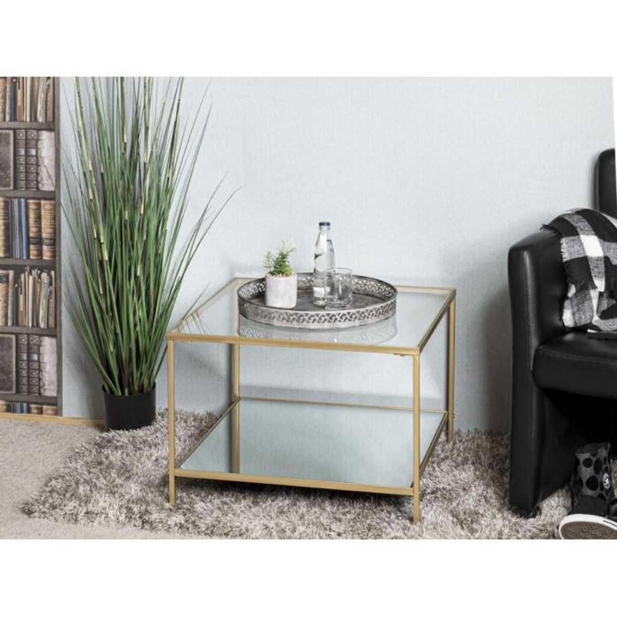 Paris Prix Table d'Appoint Carrée Design  Timana  60cm Or