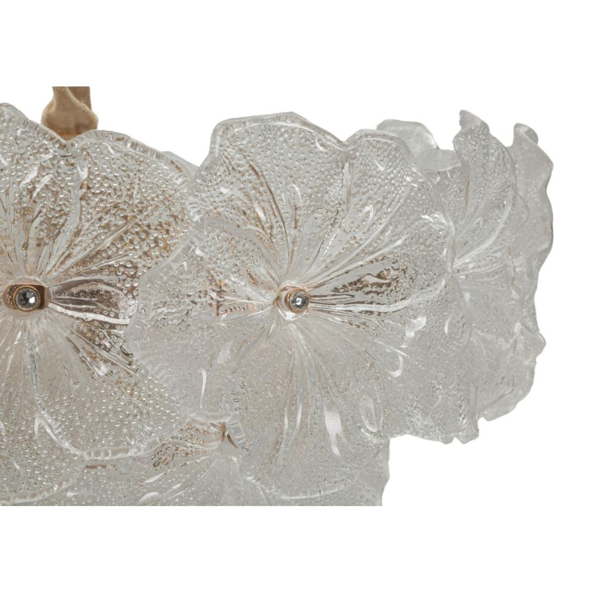 Voir la diapositive 3 : Paris Prix Lustre Fleurs en Verre  Ibiscus  47cm Transparent