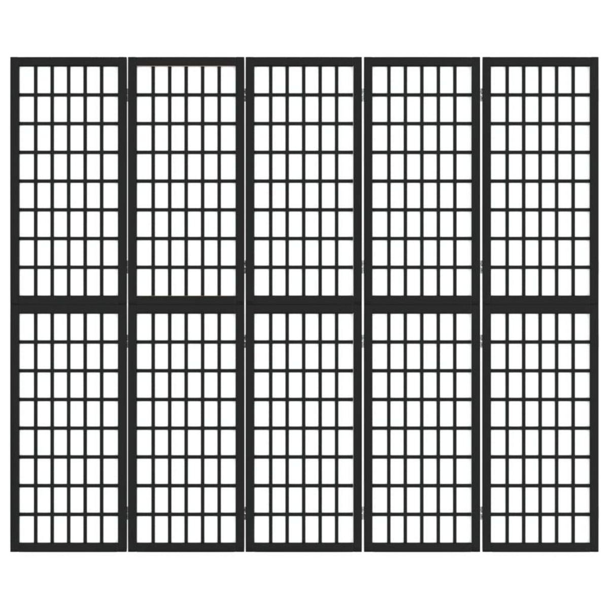 VIDAXL Cloison de separation pliable 5 panneaux 200x170 cm Noir