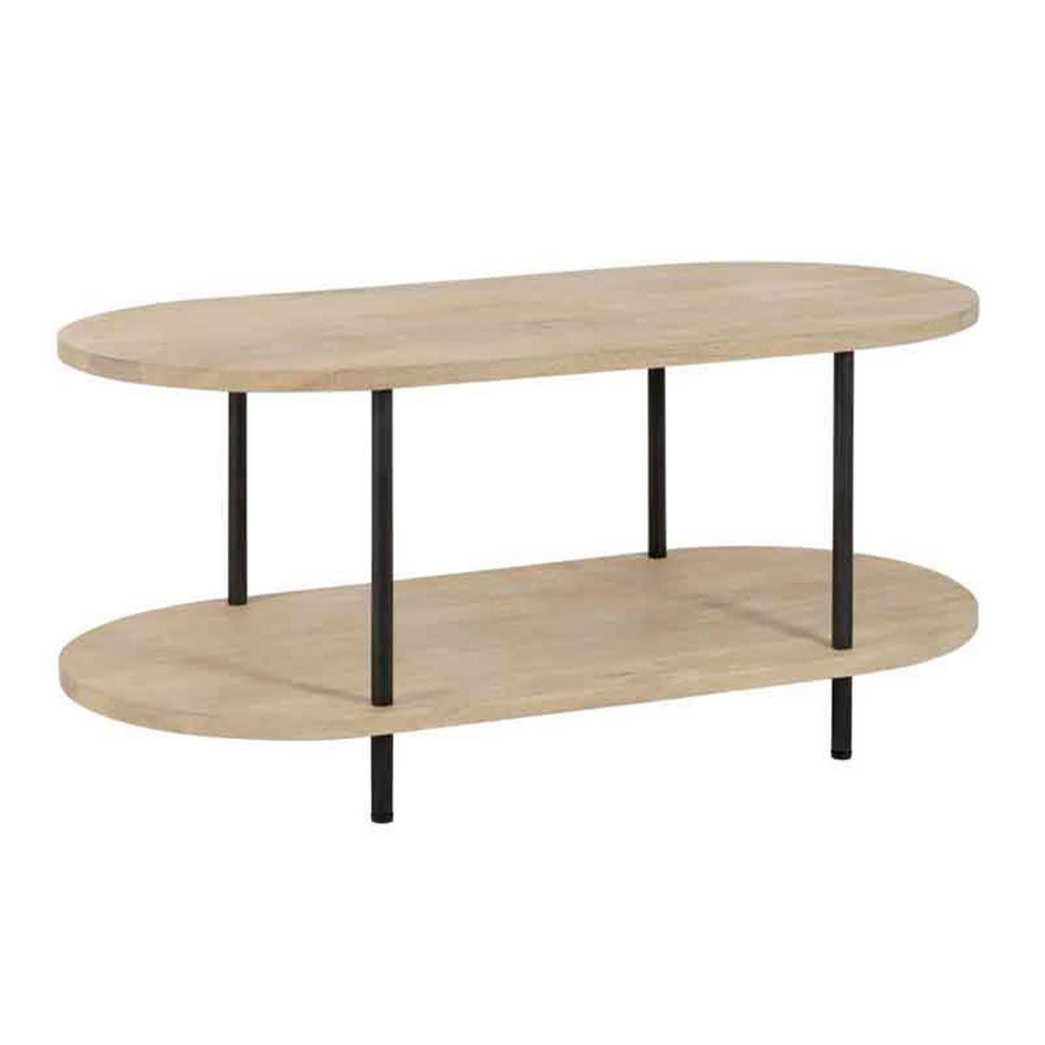 Voir la diapositive 1 : J-LINE Table basse 2 niveaux  eli  120cm naturel