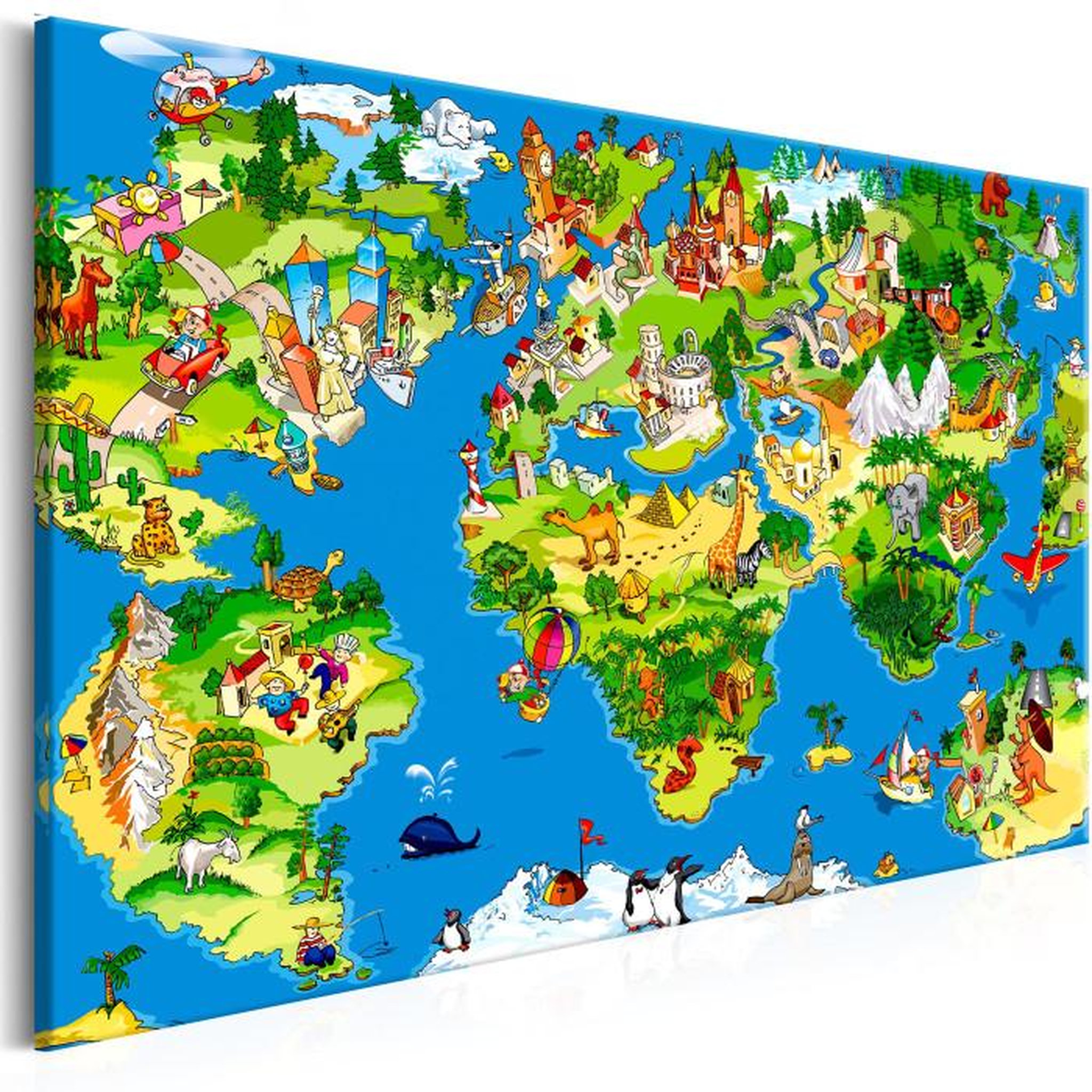 Paris Prix Tableau Imprimé  Children's Map Wide. Coloris disponibles : Multicolore