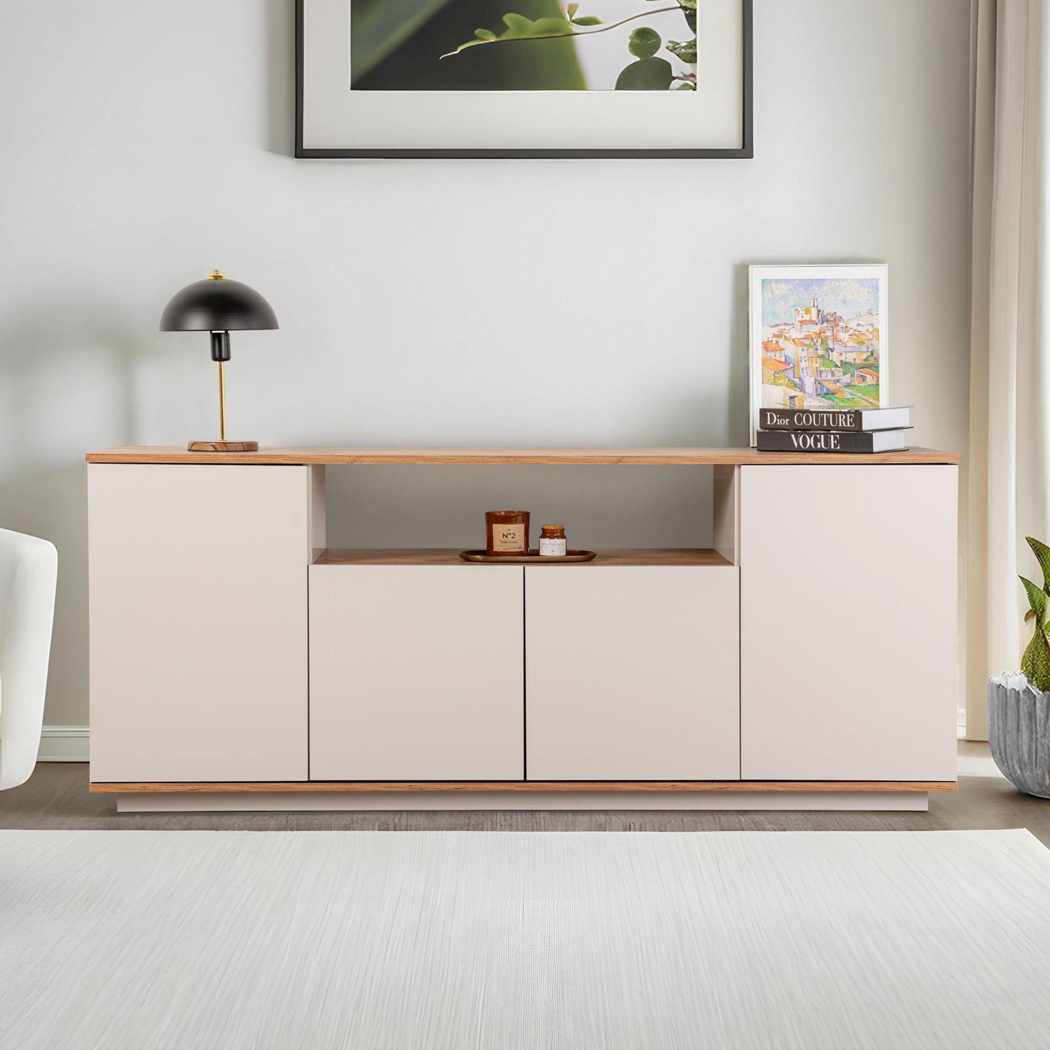 Voir la diapositive 3 : Habitat et Jardin Buffet en bois  arista  - 180 x 44 x 75 cm - beige