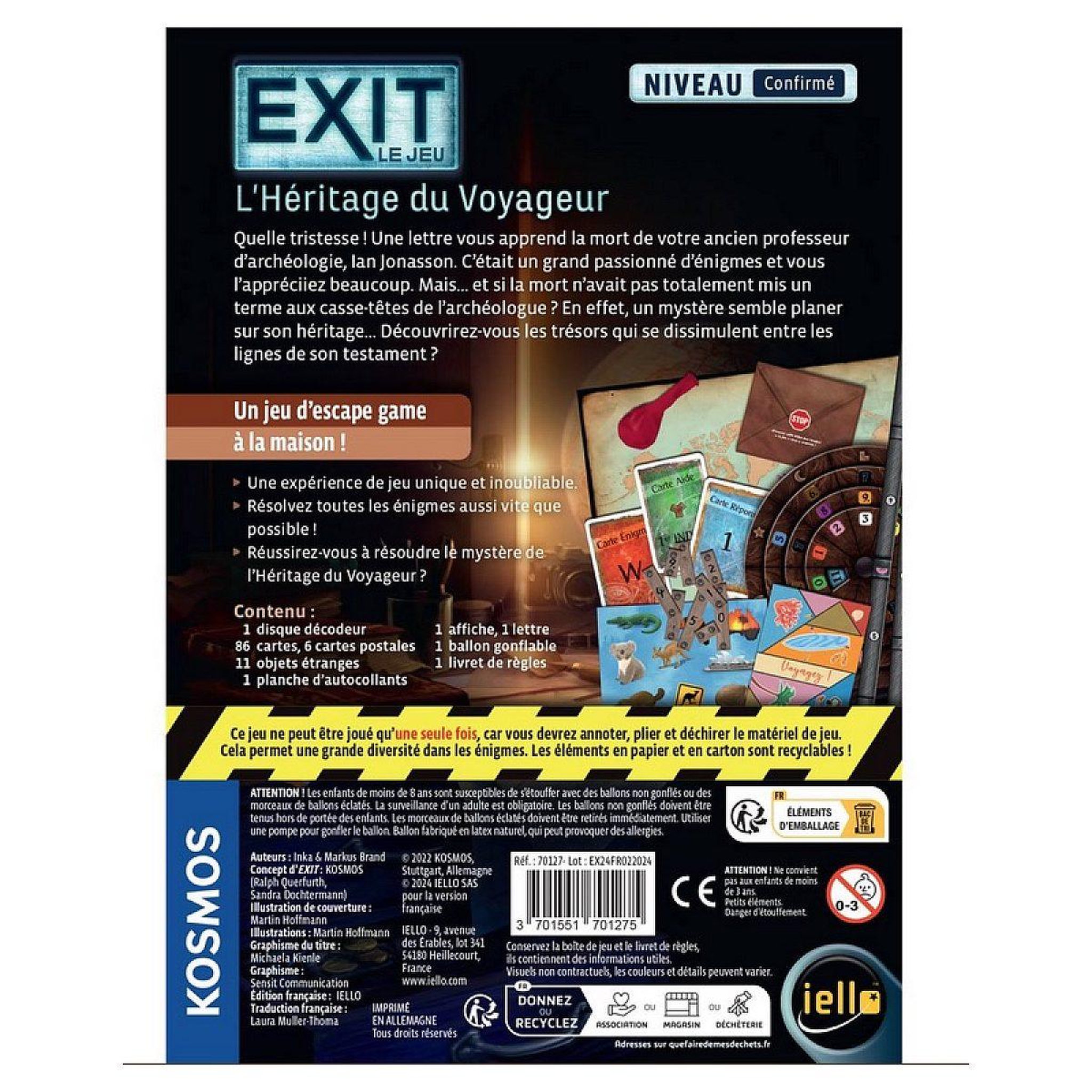 Voir la diapositive 2 : Iello Exit l'heritage du voyageur - niveau confirme
