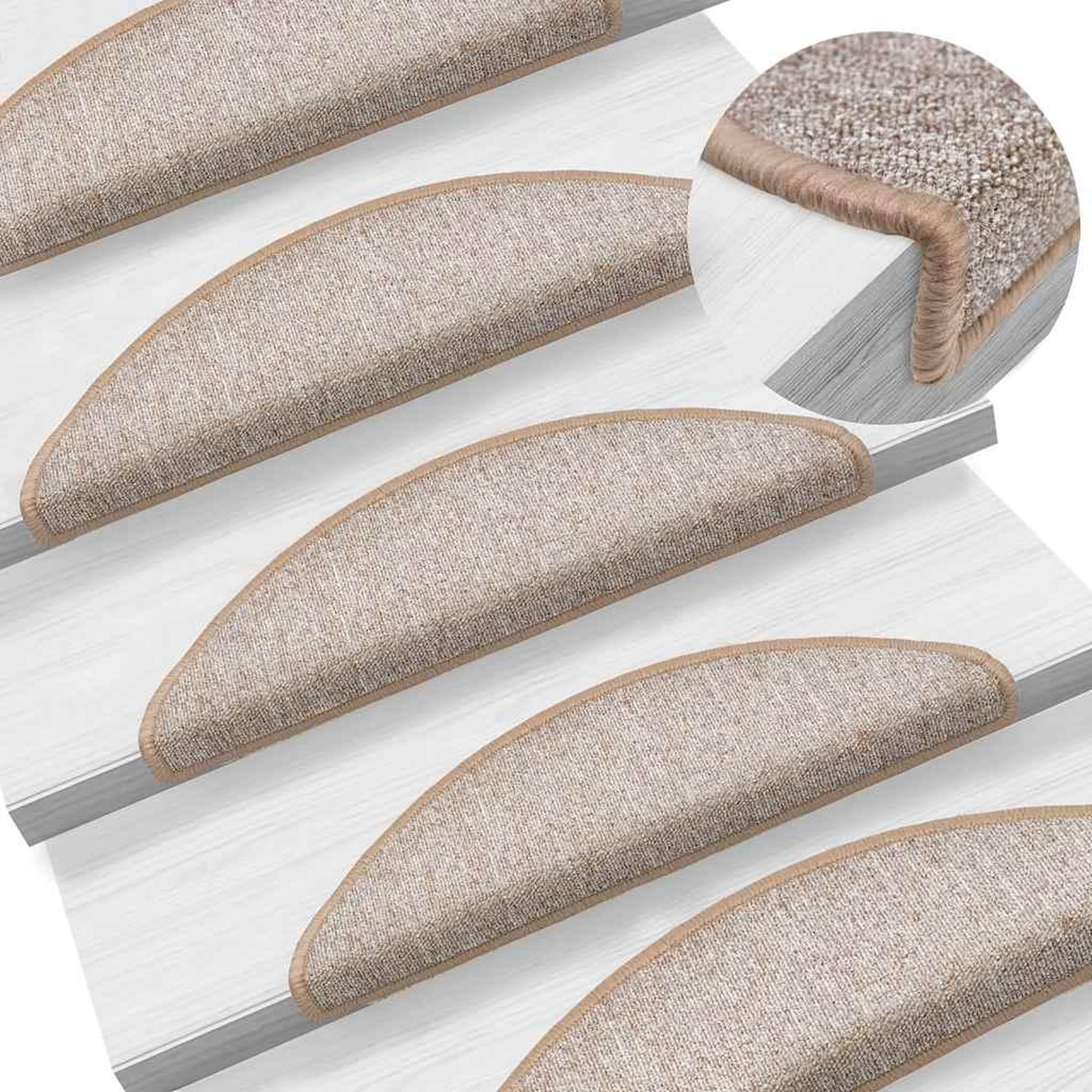 Voir la diapositive 5 : VIDAXL Tapis d'escalier 20 pcs marron 56x17x3 cm