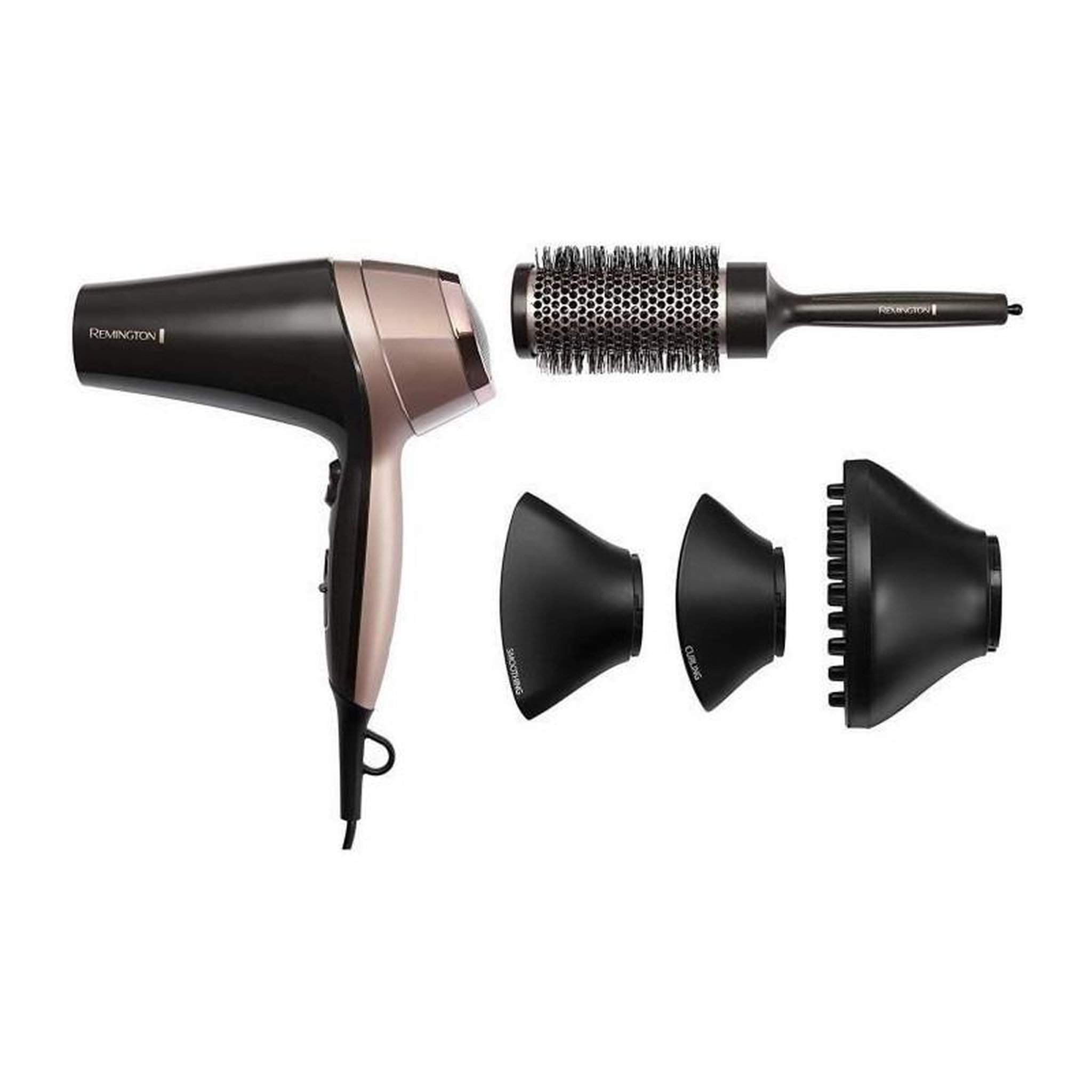 Voir la diapositive 2 : REMINGTON Remington D5706 Coffret Coiffure, Seche-Cheveux Ionique Curl Confidence 2200W, Brosse 45mm, Grille Ceramique, Leger, Silencieux