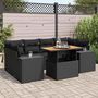 Voir la diapositive 1 : VIDAXL Salon de jardin 7 pcs avec coussins noir resine tressee