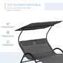 Voir la diapositive 4 : OUTSUNNY Balancelle de jardin 3 places grand confort toit inclinaison réglable épais coussins polyester acier époxy gris