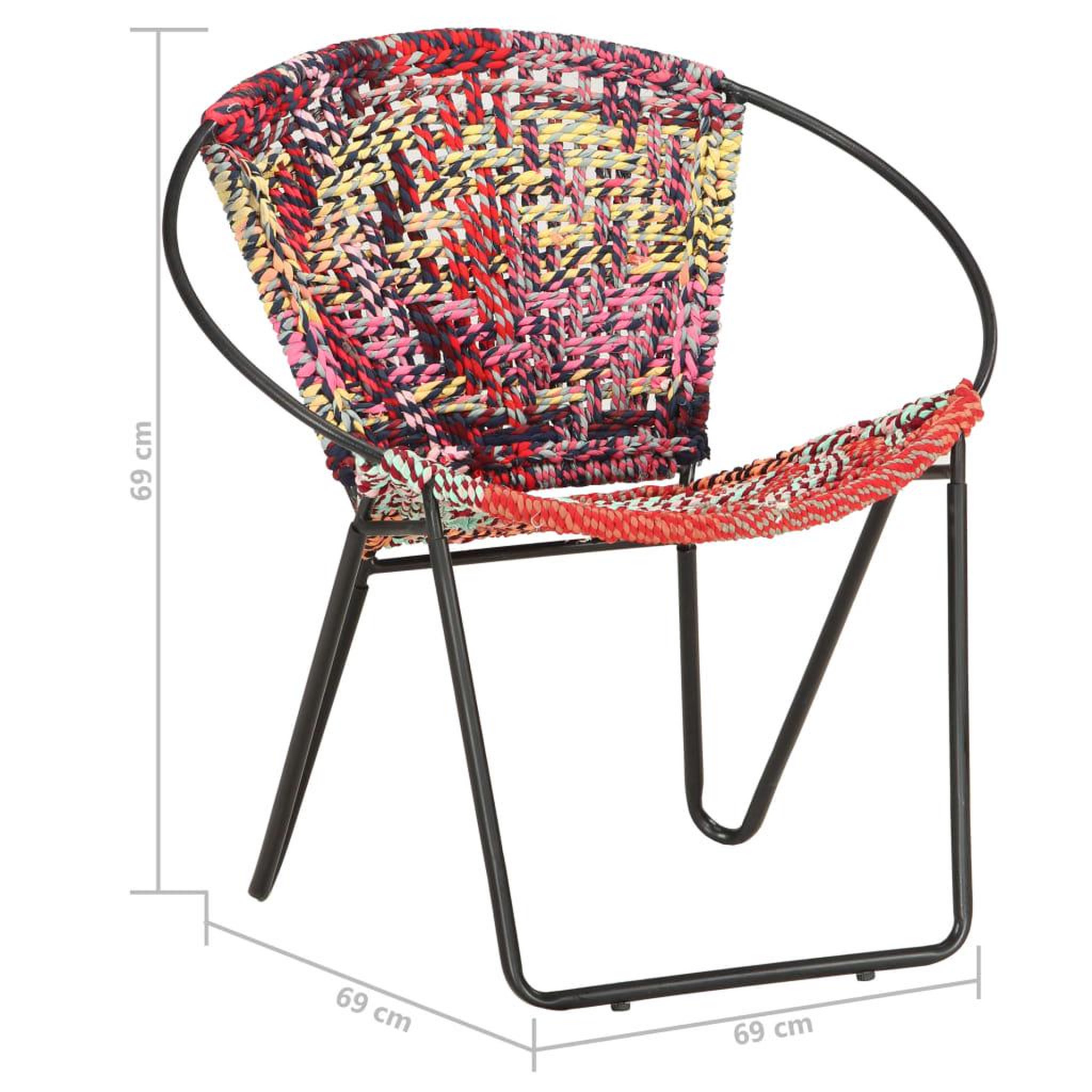 Voir la diapositive 6 : VIDAXL Chaise ronde Chindi Multicolore Tissu