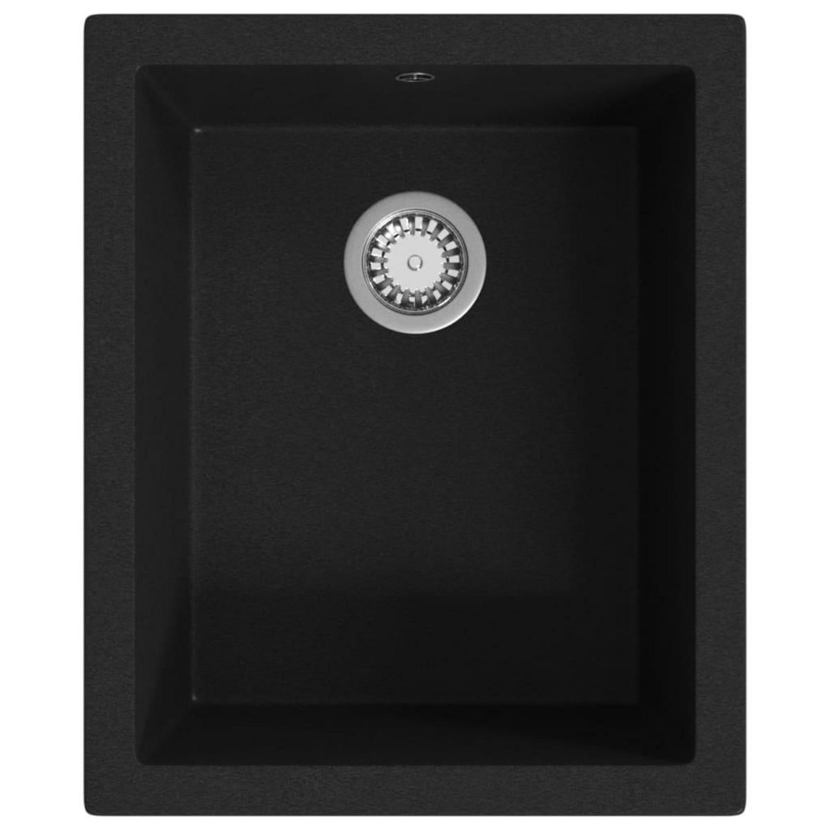 VIDAXL Evier de cuisine avec trou de trop-plein Noir Granit