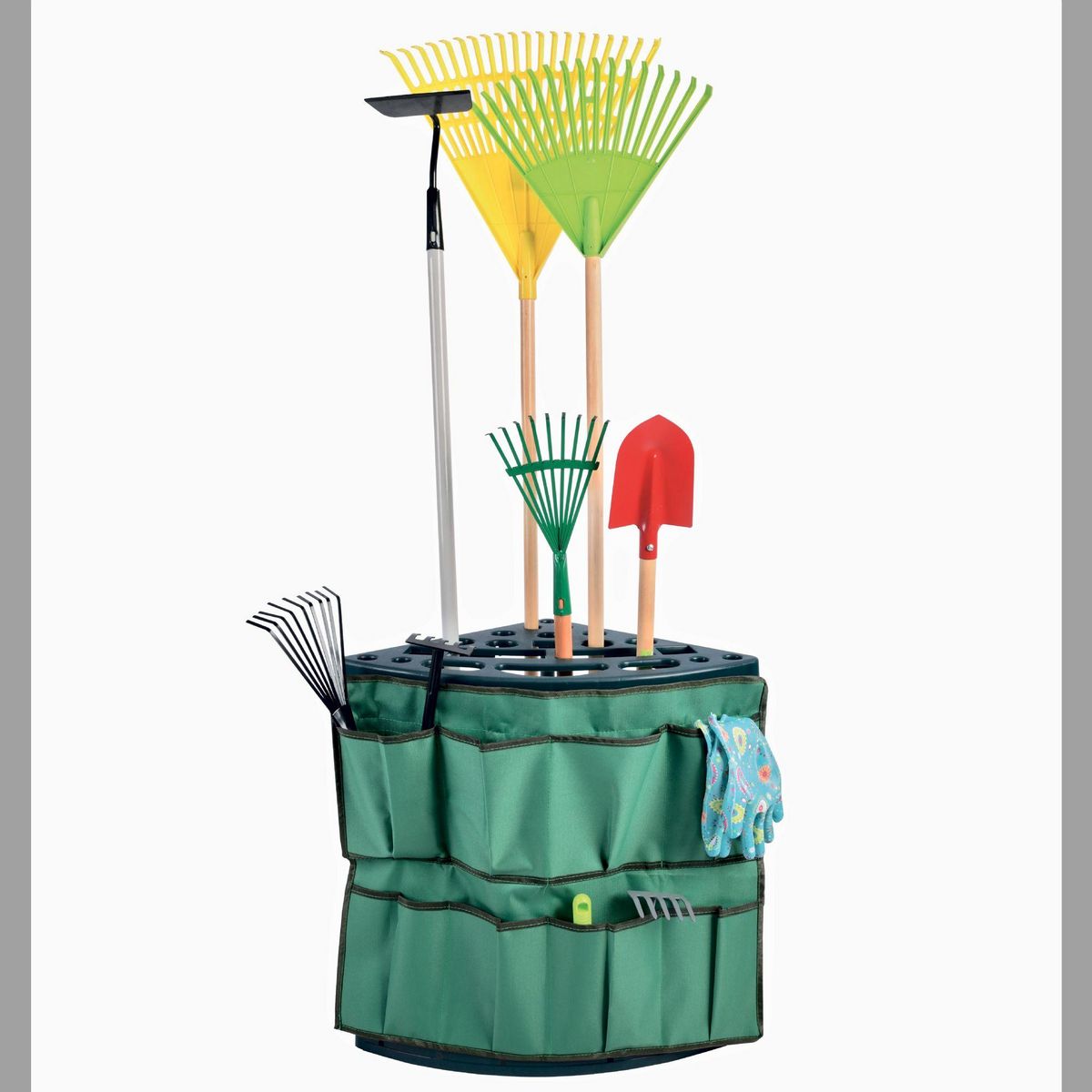 WERKAPRO Range outils de jardin d'angle avec sa housse