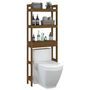 Voir la diapositive 4 : VIDAXL Etagere de toilette Marron miel 63x26x171 cm Bois de pin massif