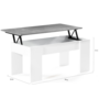Voir la diapositive 5 : ID MARKET Table basse plateau relevable rectangulaire TARA bois blanc et effet béton