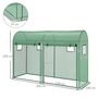Voir la diapositive 3 : OUTSUNNY Serre de Jardin serre à tomates dim. 3L x 1l x 2H m 2 portes zippées déroulantes 4 fenêtres enroulables acier PE haute densité 140 g/m² anti-UV vert