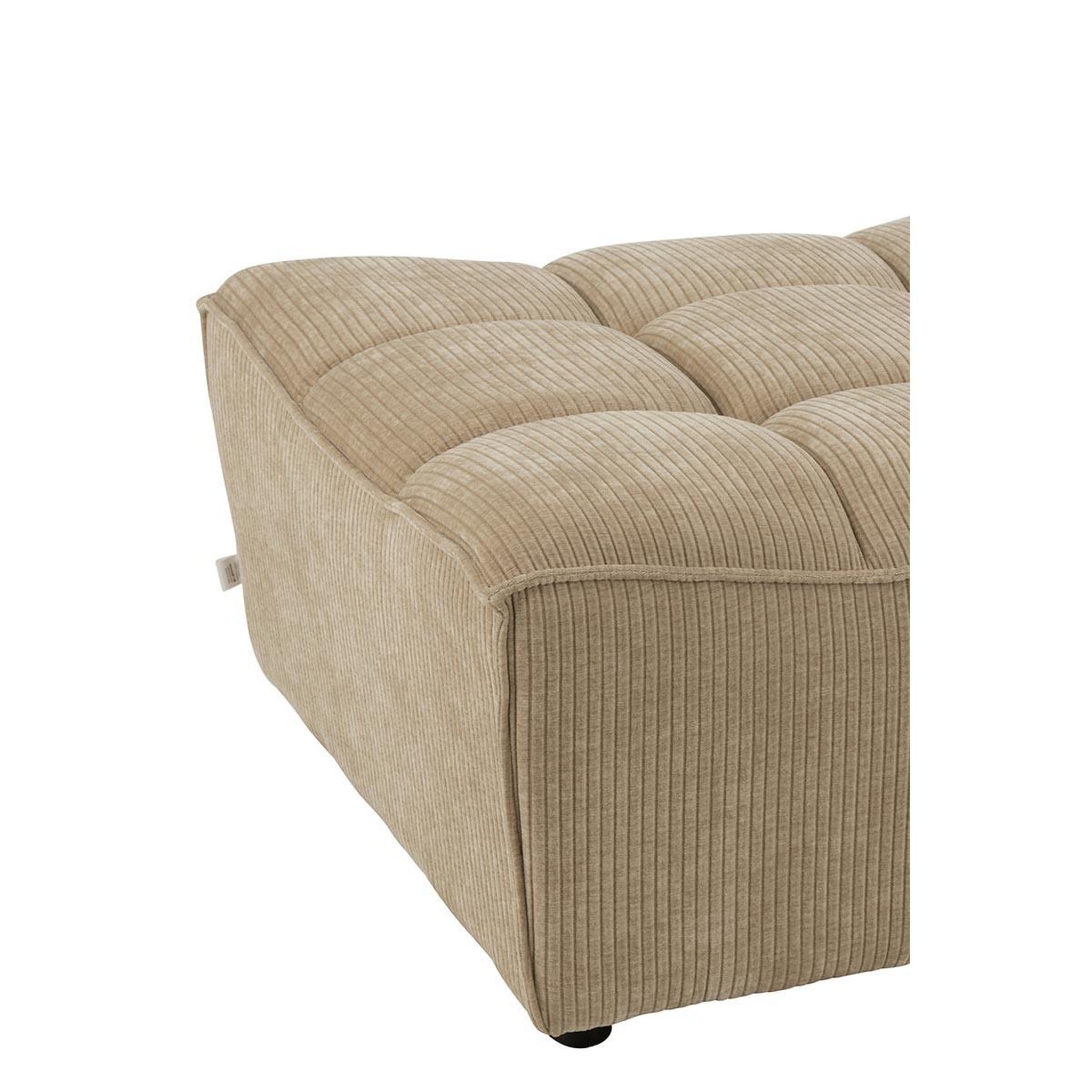 Voir la diapositive 5 : J-LINE Pouf matelassé  grid  92cm beige foncé