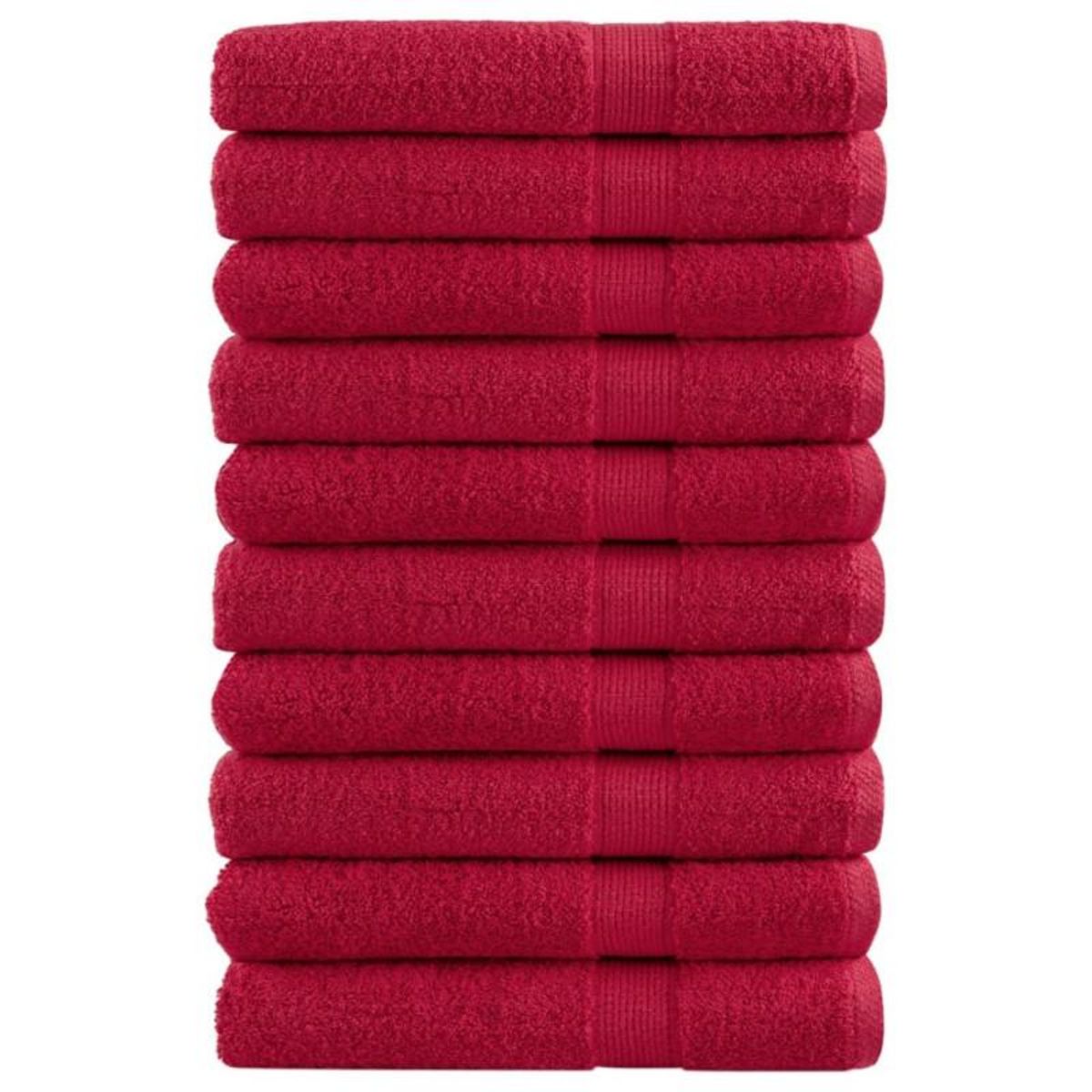 VIDAXL Serviettes de sauna de qualité supérieure SOLUND 10 pcs rouge