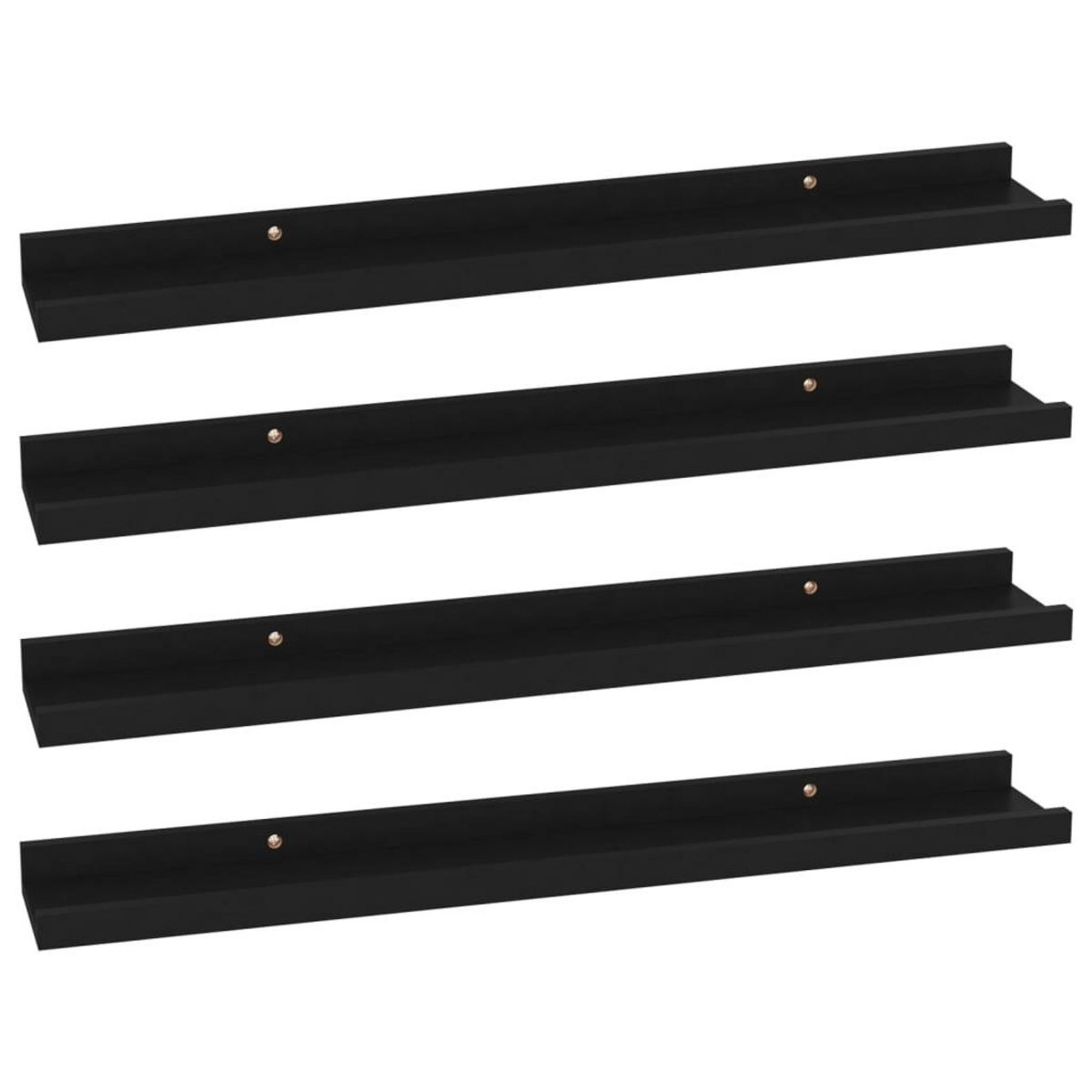 VIDAXL Etageres murales 4 pcs Noir 60x9x3 cm