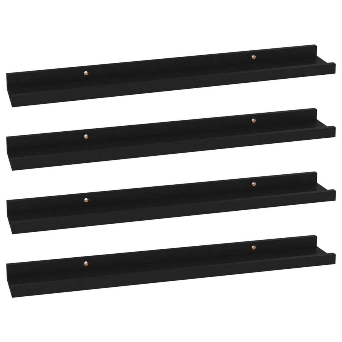 VIDAXL Etageres murales 4 pcs Noir 60x9x3 cm