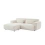 Voir la diapositive 3 : SWEEEK Pouf. module pour canapé. repose-pieds pour canapé 3 places en bouclette blanche. L 102 x P 70 x H 41cm - Wallas