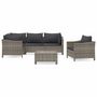 Voir la diapositive 2 : VIDAXL Salon de jardin 6 pcs avec coussins Gris Resine tressee
