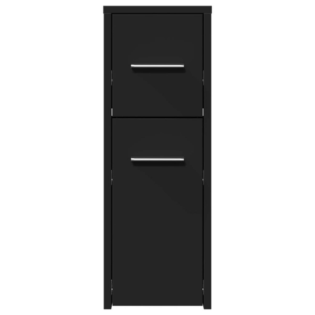 VIDAXL Armoire de salle de bain etroite avec roulettes noir