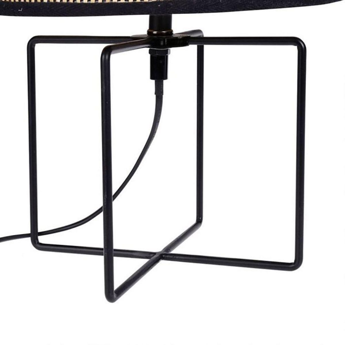 OSTARIA Lampe métal rotin Yuca noir